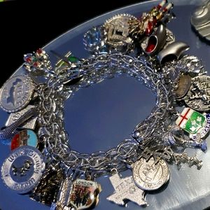 Vintage Sterling Silver Charm Bracelet with Charms